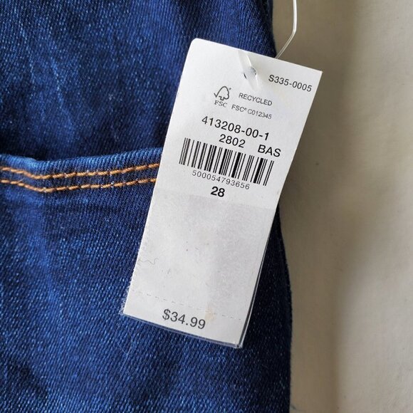 Old Navy NWT Mid Rise POP Icon Skinny Dark Blue Rinse (Fern) Curvy Girls 28 - Picture 6 of 15